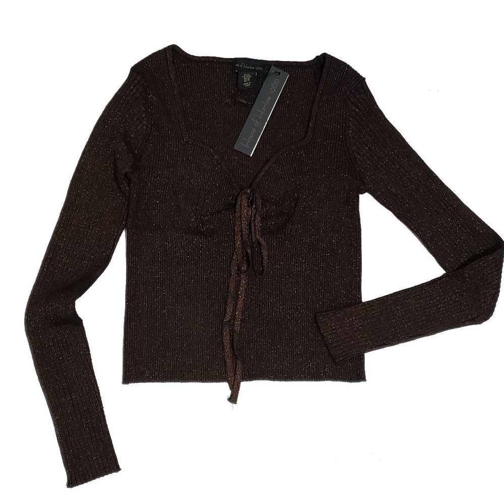 NWT House of Harlow Tie-Front Sweater Top